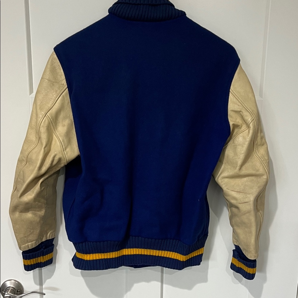 Vintage ‘60’s Men's Blue and Cream Varsity Jacket Sz M - Picture 4 of 8